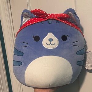 Squishmallows Blue Cat with Red Bandana